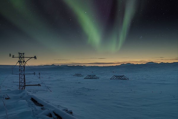 Aurora borealis display