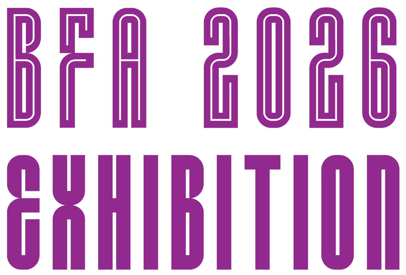 BFA2026-Exhibition-Logo The BFA 2026 Exhibition logo - modern purple typography treatment.
