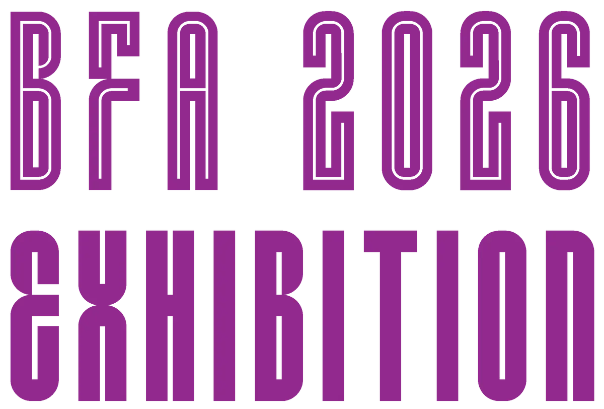 The BFA 2026 Exhibition logo - modern purple typography treatment.