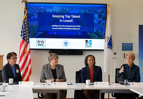 Images shows leaders at the Boston Women's Workforce Council at UMass Lowell