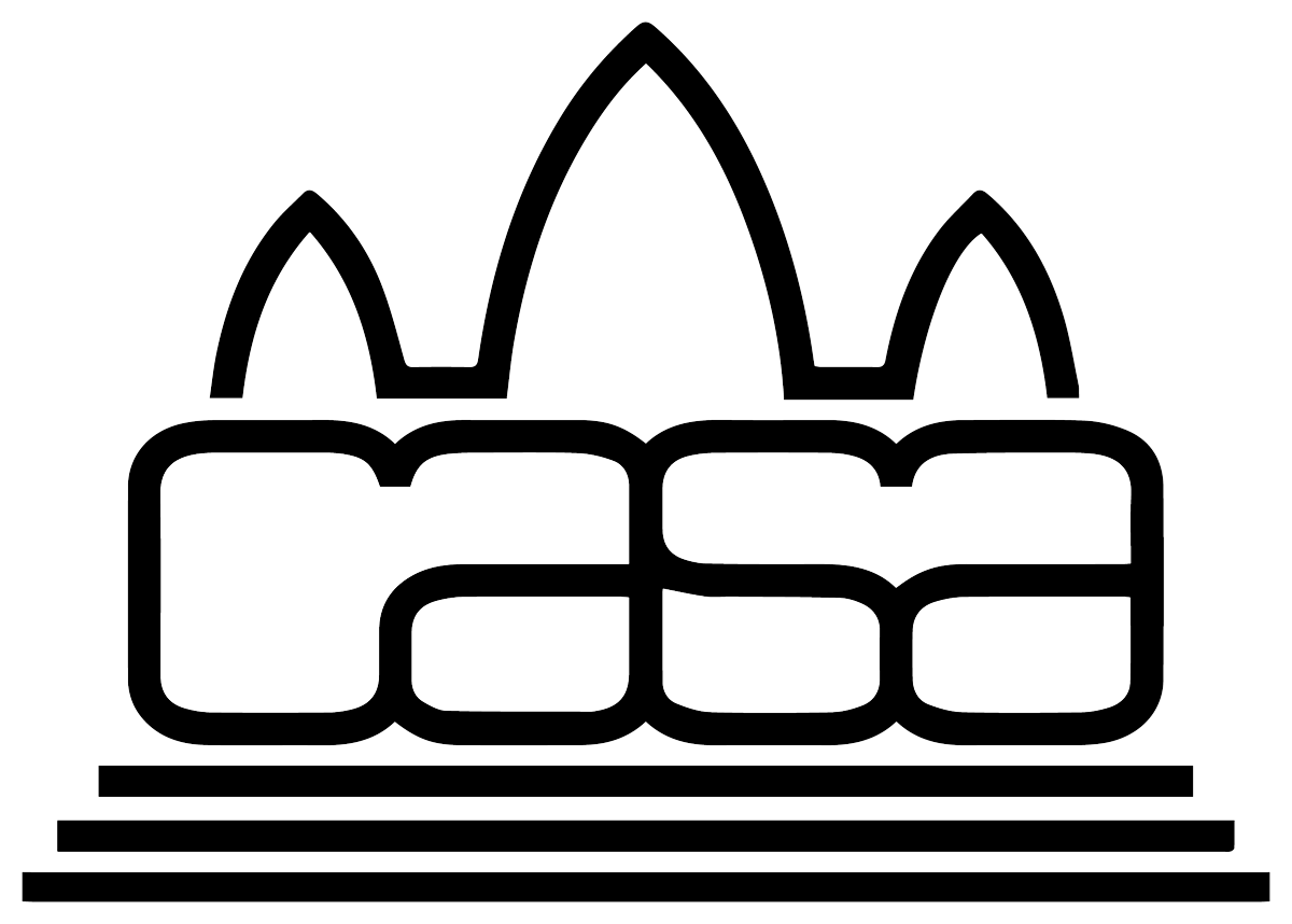 CASA letters in black with 3 lines below it and 3 parapets above.