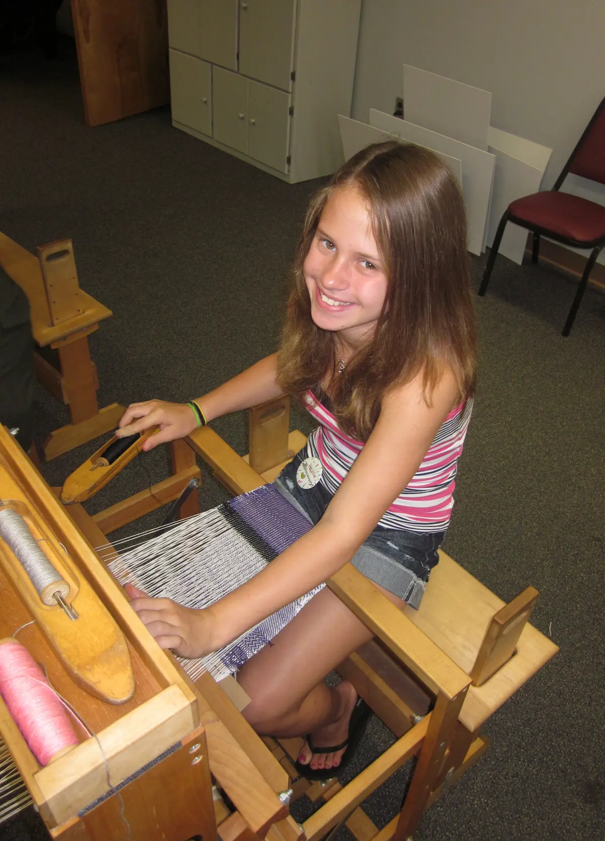 Camper hand weaving