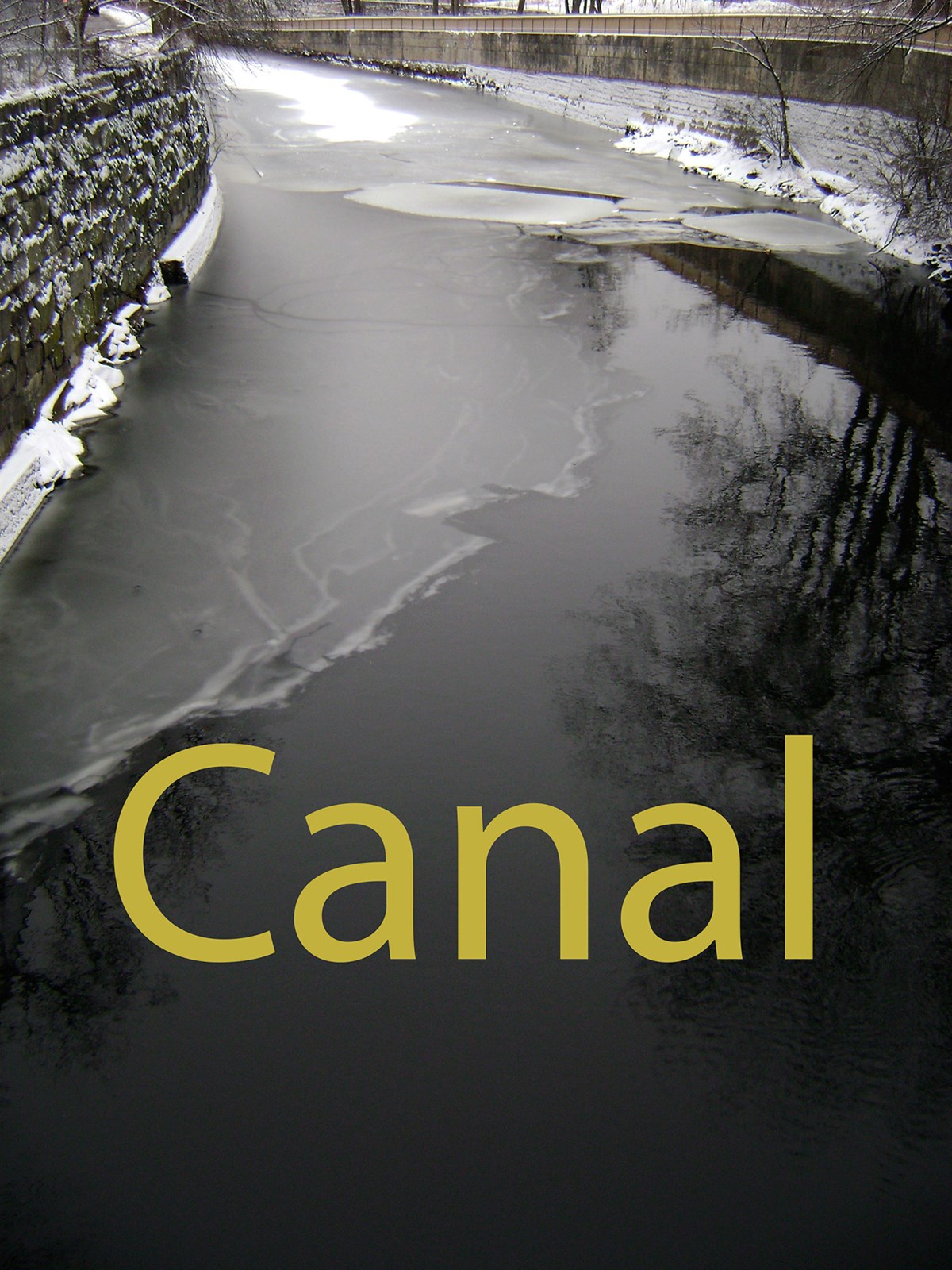 Picture of Lowell canals with word "Canal" overlaid.