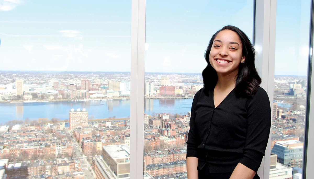 UMass Lowell student Carina Marquez at MFS Investment Management internship