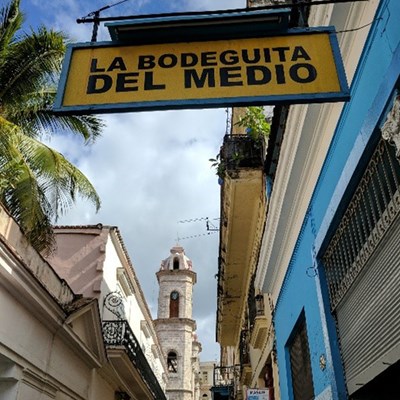 Restaurant sign in Havana, Cuba