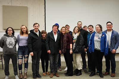 Joaquim de Almeida took the state with Assoc. Prof. Shelley Barish and students in the Theatre Arts program.
