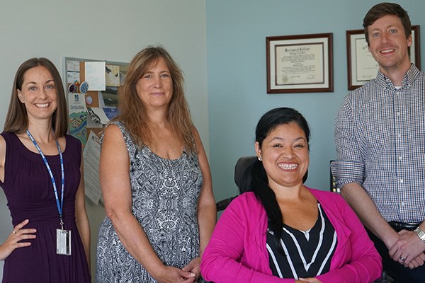 UMass Lowell Disability Services staff, from left to right: Lauren Tornatore, Jody Goldstein, Janelle Diaz and Brandon Drake