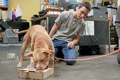 Lowell Humane Society Dogtor Booty-Ham with Aaron Berube.