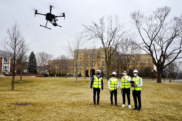 Students and faculty pilot the drone on North Campus