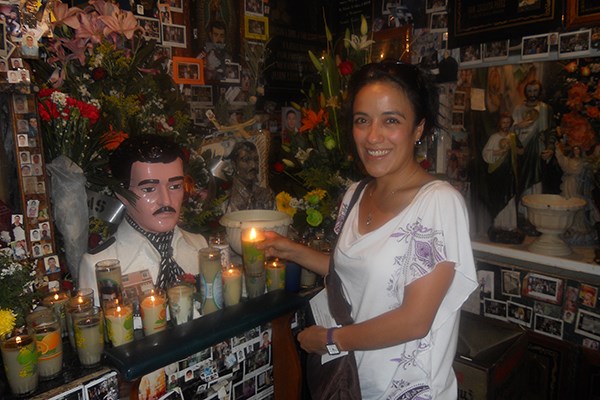 UMass Lowell Asst. Prof. Angelica Duran Martinez visits the shrine of Jesus Malverde, a Mexican folk hero also known as the "narco-saint."