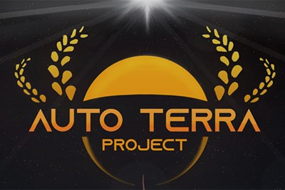 Black and gold logo for the Auto Terra Project