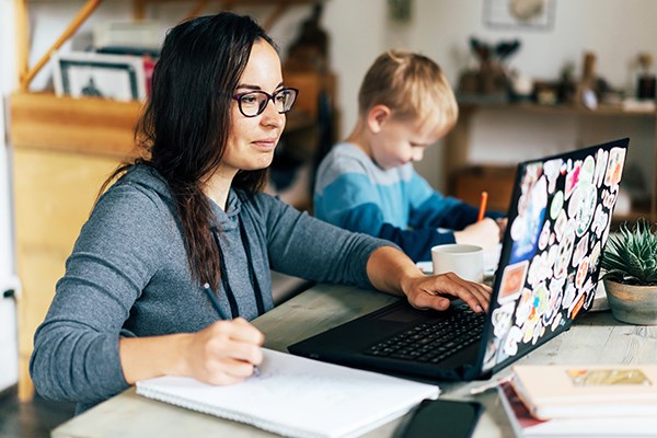 Many parents are working from home while trying to supervise their children's learning.