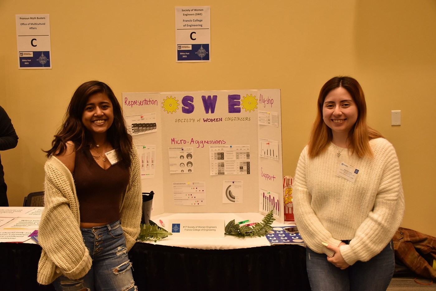 Students in front of engagement station