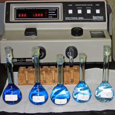 Water samples in environmental engineering lab