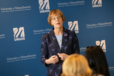 Deb Finch speaks at the Manning Prize luncheon