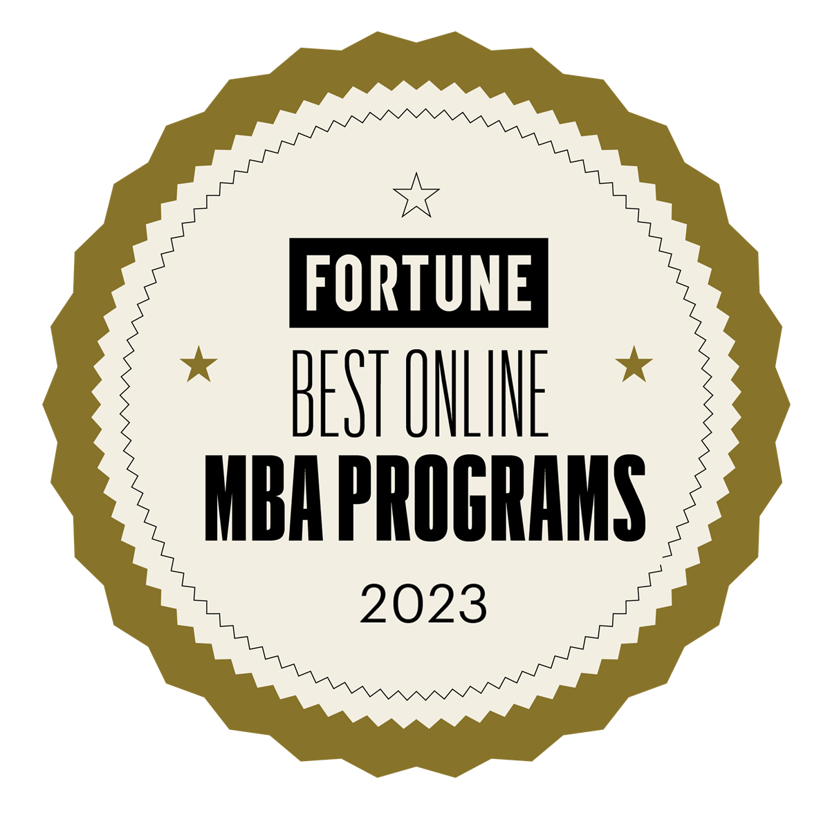 Fortune Magazine badge for best online graduate MBA program.