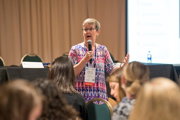 Francine Crystal leads a workshop at UMass Lowell Women's Leadership Conference 2018