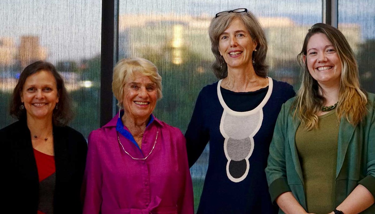 Lori Weeden, Nancy Seasholes, Marie Frank, Julie Eaton Ernst at the 2022 James B. Francis Lecture on the Built Environment