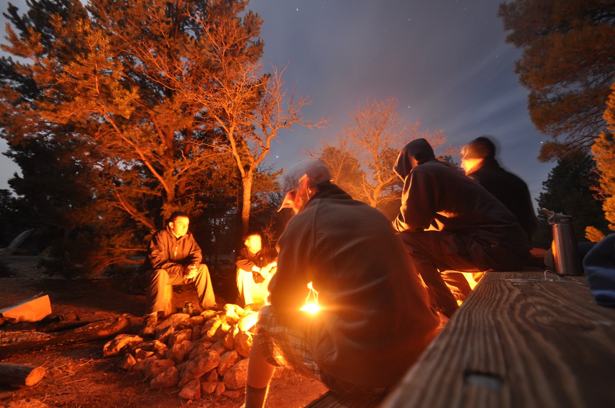 Students By Campfire