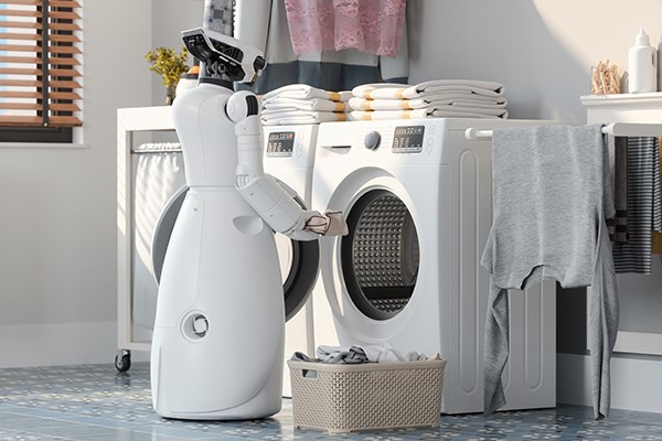 Robot loading washing machine