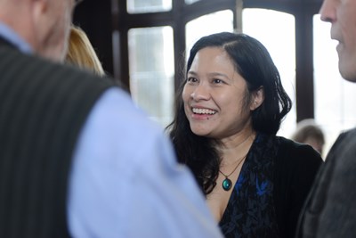 Greeley Scholar Noy Thrupkaew chats with faculty