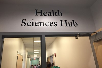 UML health sciences faculty tour the new Health Sciences Hub