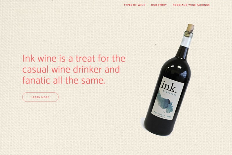 Ink Wine responsive website by Hannah Gorman