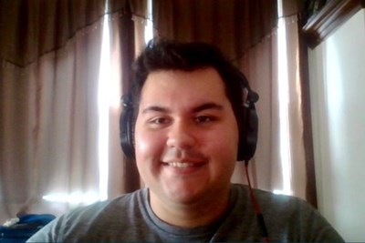 Sam Kelly talks on webcam about HawkCraft