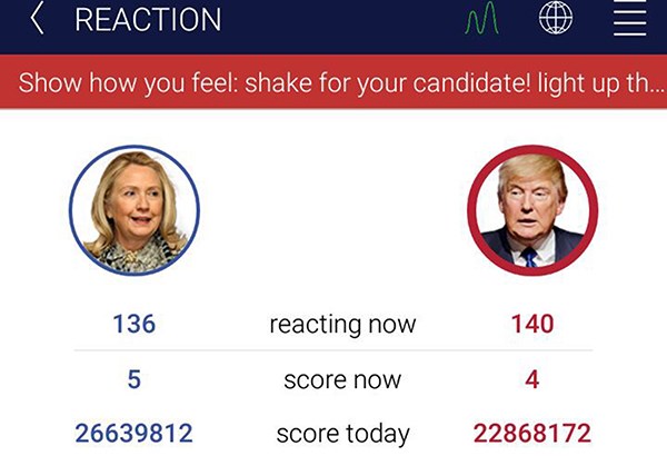 Screenshot of HillaryDonald app