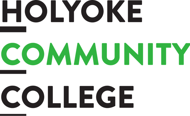 Holyoke Community College words stacked vertically with underlines under H,C, and C