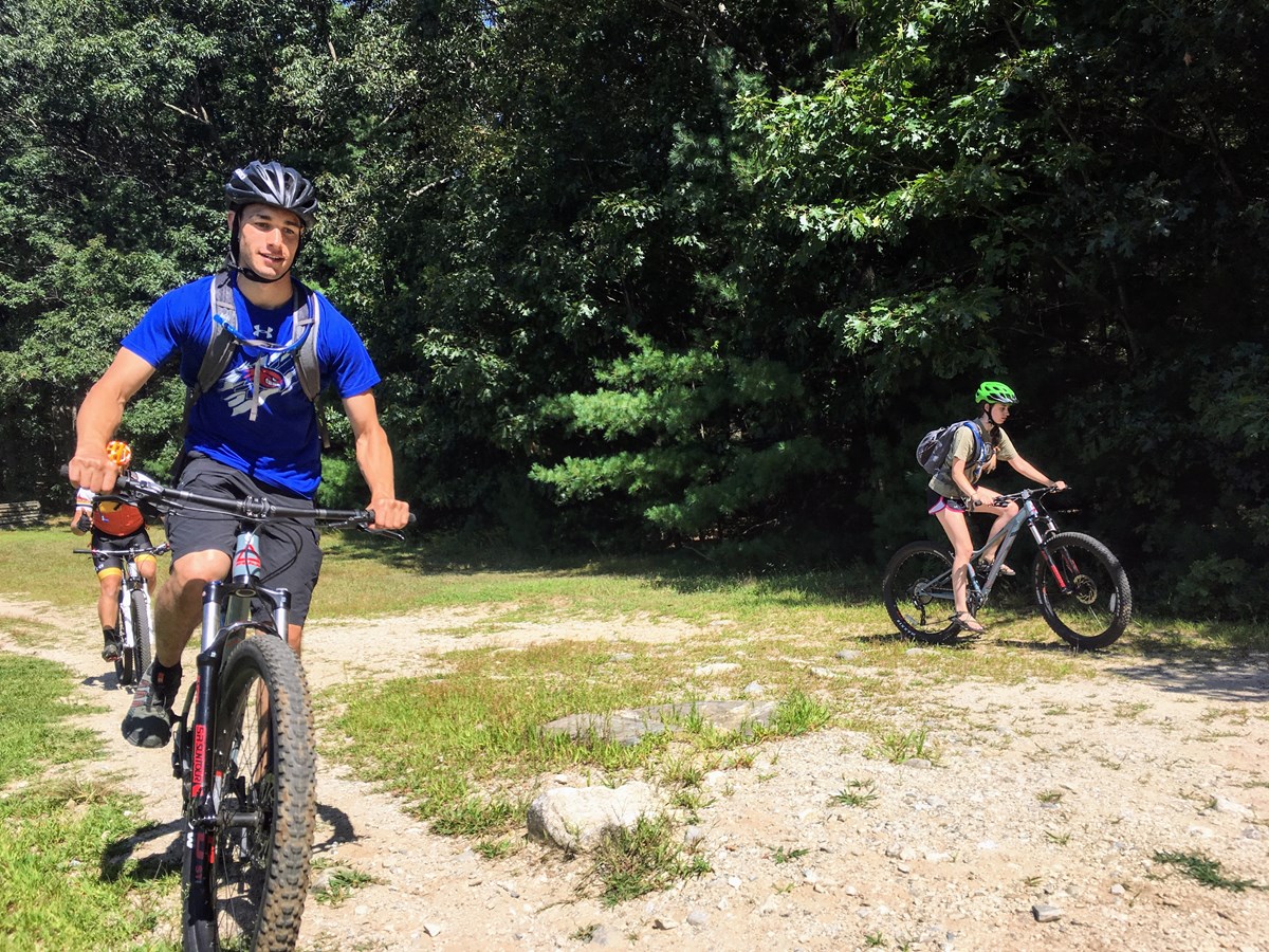 Students Riding Mountain Bikes - Great Brook, MA
