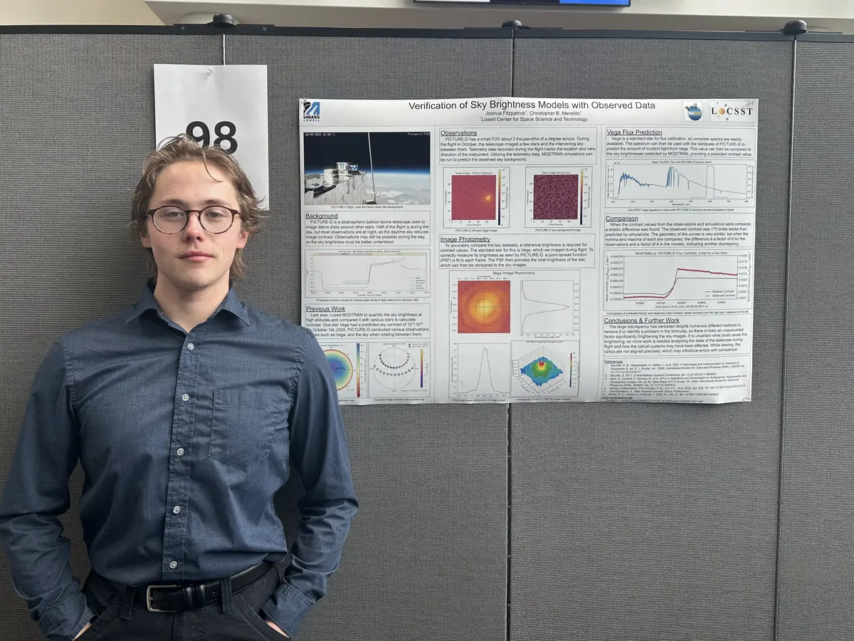Joshua Fitzpatrick presents his poster: Verifications of Sky Brightness Models with Observable Data.