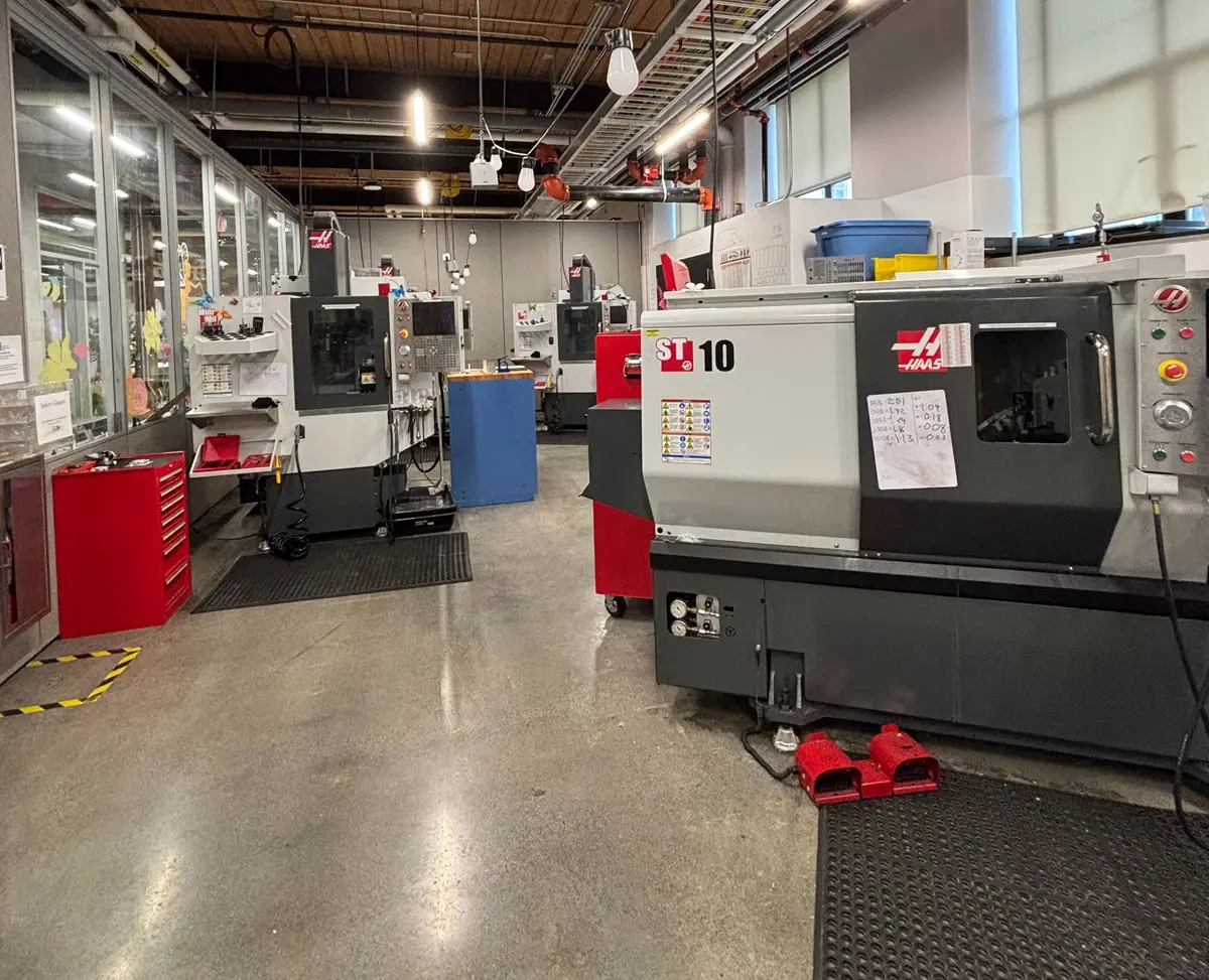 Computer Numerical Control  machines in the Lin Makerspace machining shop.
