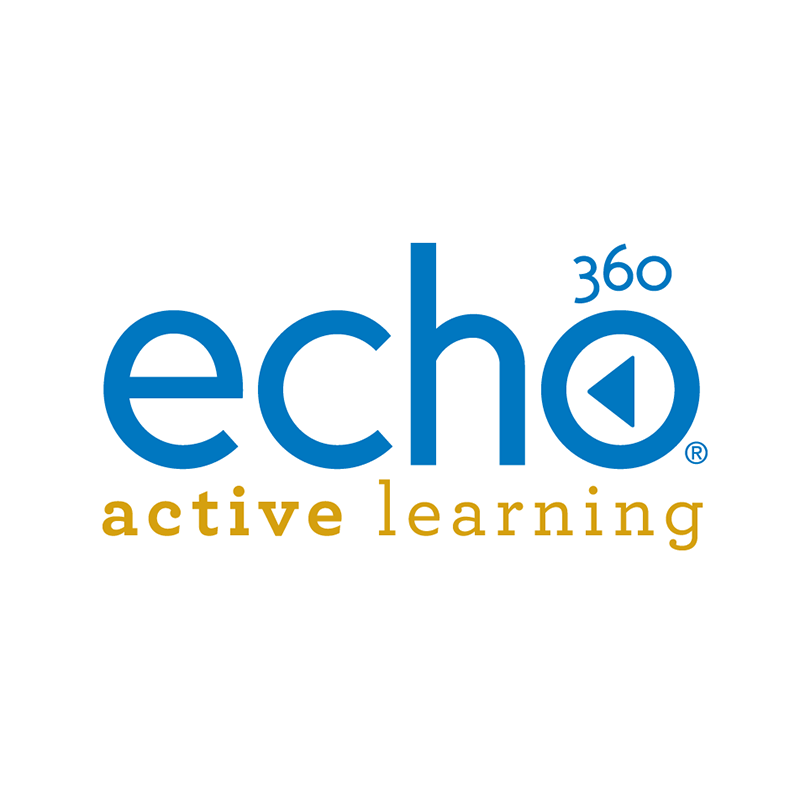 Echo logo. Lecture Capture technology gives you the ability to record your classes and post them in a Blackboard shell for students to be able to review course content outside of the classroom.