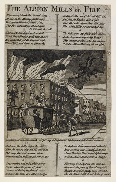 "The Albion Mills on Fire" broadside