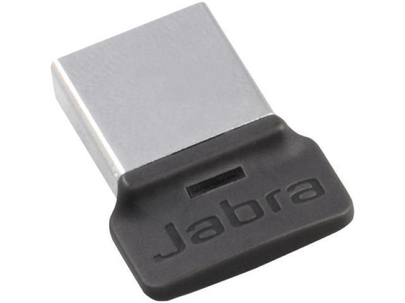The Jabra wireless headset requires this Bluetooth dongle.