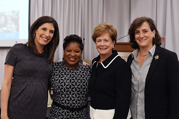 Danielle Niles, Linda M. Gadsby, Jacquie Moloney and Elizabeth Altman at the 2018 Women's Leadership Conference at UML