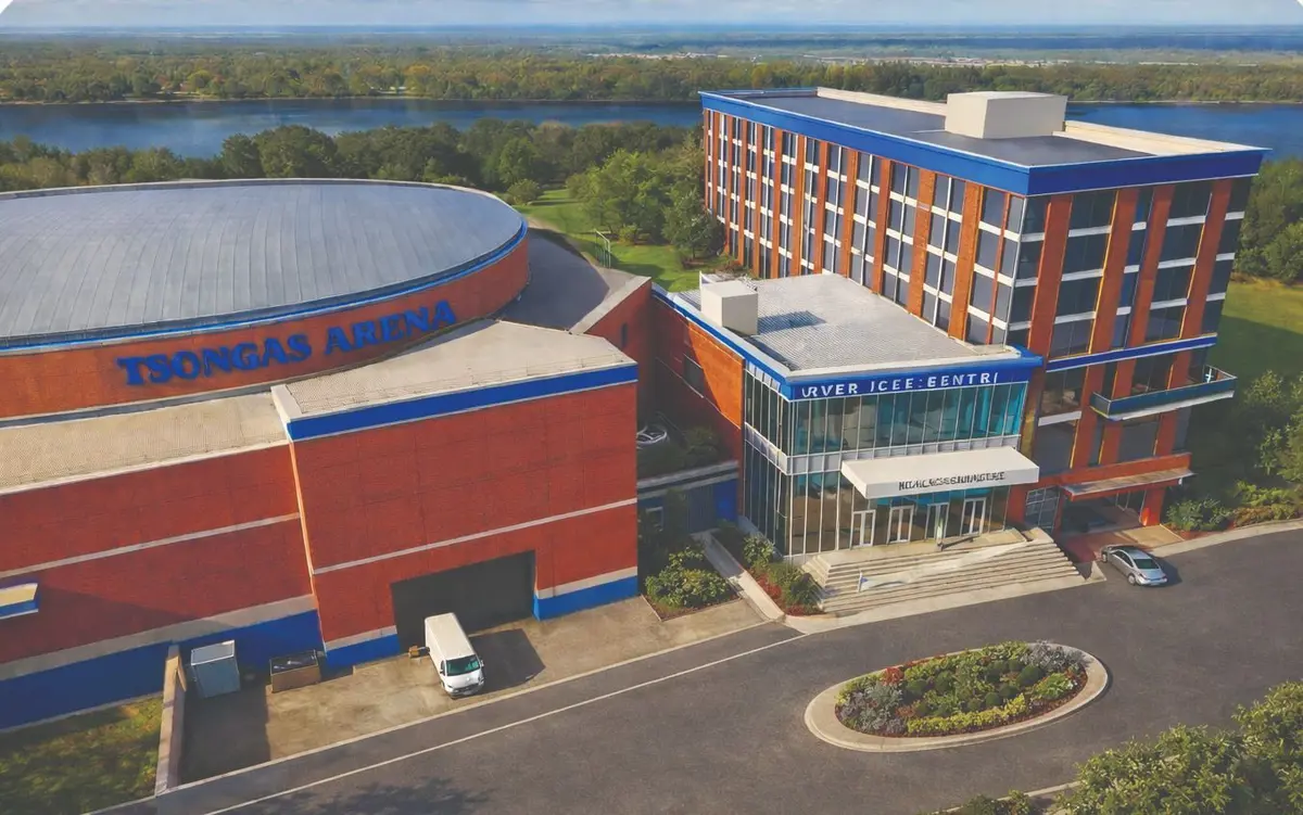 Rendering of proposed development next to the Tsongas Center at UMass Lowell