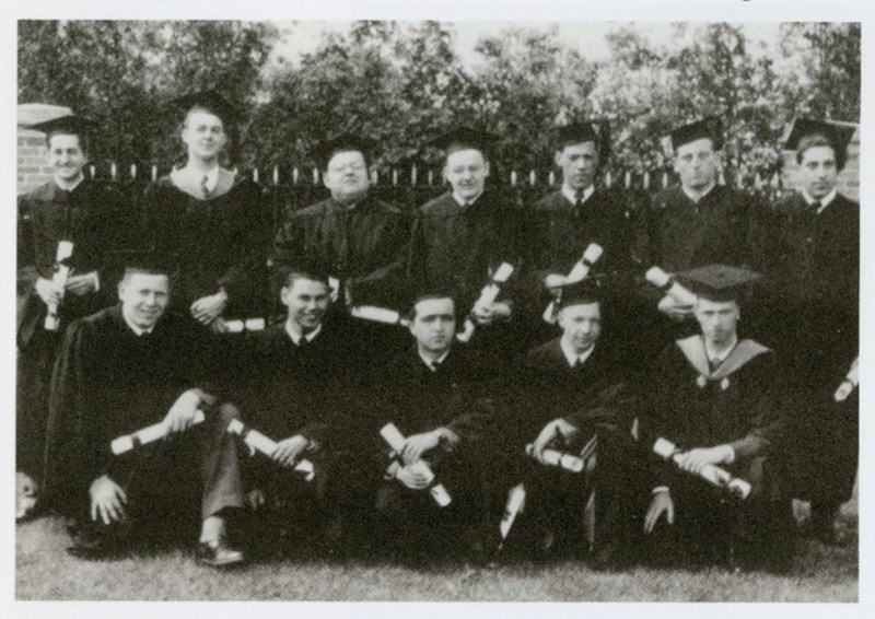 The Textile Institute’s class of 1945 in cap and gowns