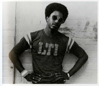 African American student with LTI shirt on in the 1960s