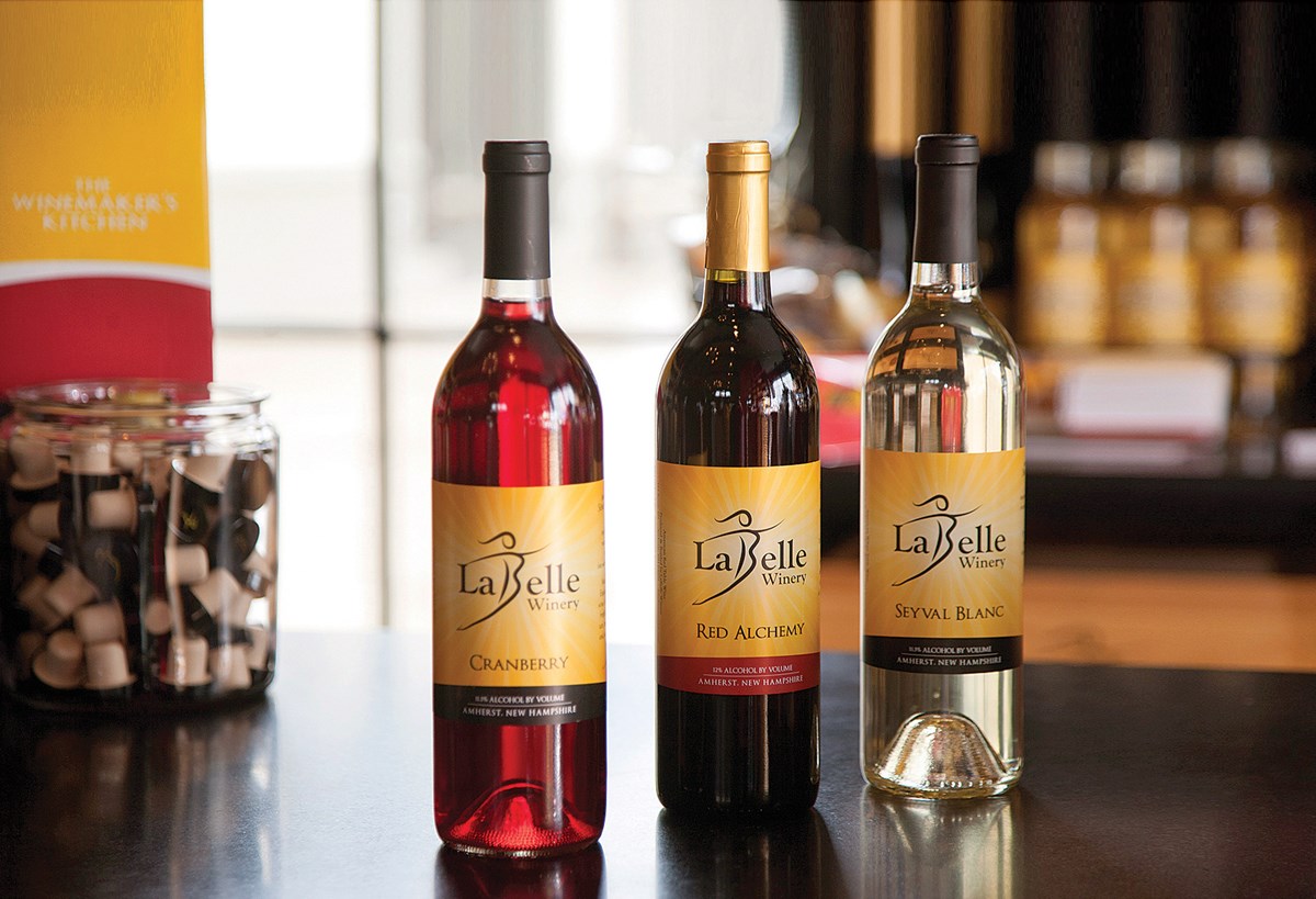 3 wine bottles from LaBelle Winery