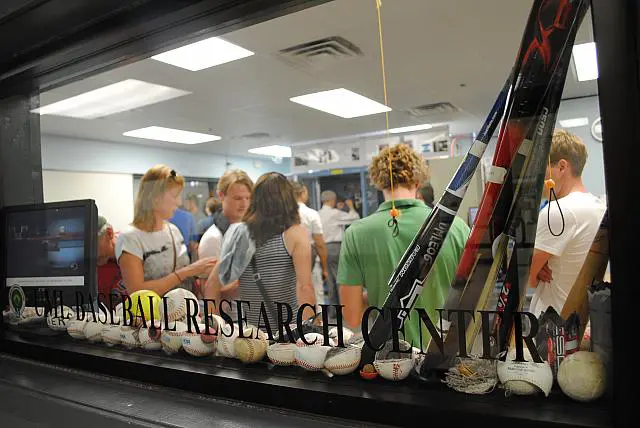 Students in baseball research lab in umass lowell