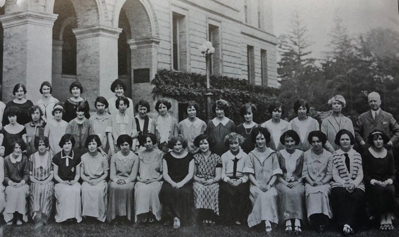The Normal School’s class of 1924 posed for a photo outside what is now Coburn Hall