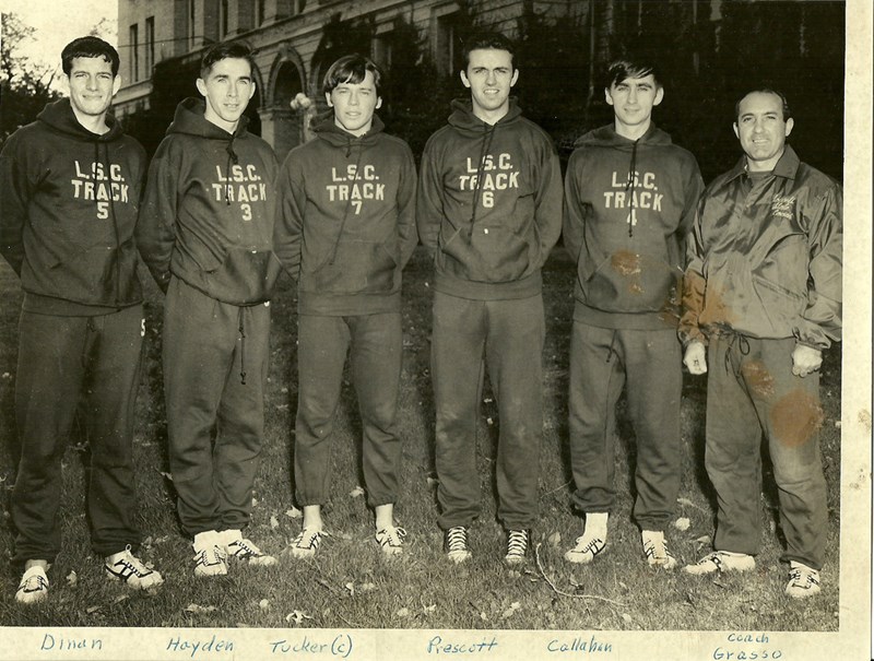 The Lowell State College men’s cross-country team posed for a picture in 1967