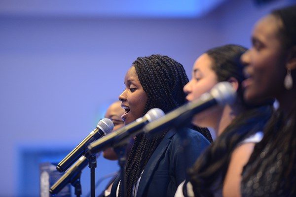 Members of the UMass Lowell Gospel Choir performed at the annual MLK awards dinner