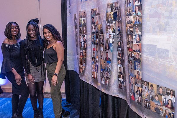 Students Fiona Bruce Baiden, Mariah Brown and Elizabeth Antuna created a multimedia project, 125 Faces of UMass Lowell, to celebrate the university's 125th anniversary