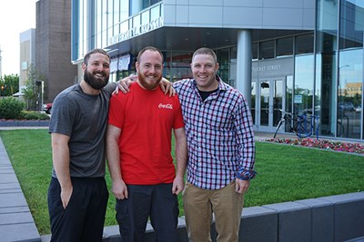 UML Master of Public Administration students, from left, Aaron Patterson, John Buckley and David Provencher