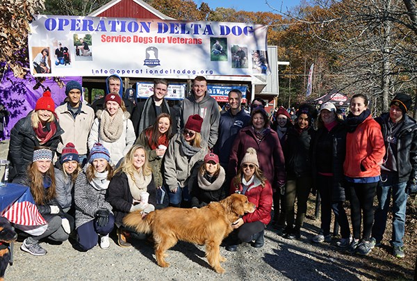 Manning students pose for a photo at the Walk and Wag fundraising event