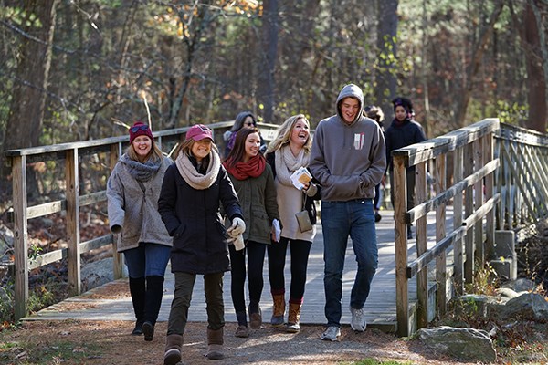 Manning students walk the 2-mile trail course at the fundraiser