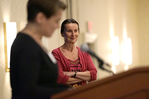 Ph.D. grad Lauren Turner is recognized during the ceremony